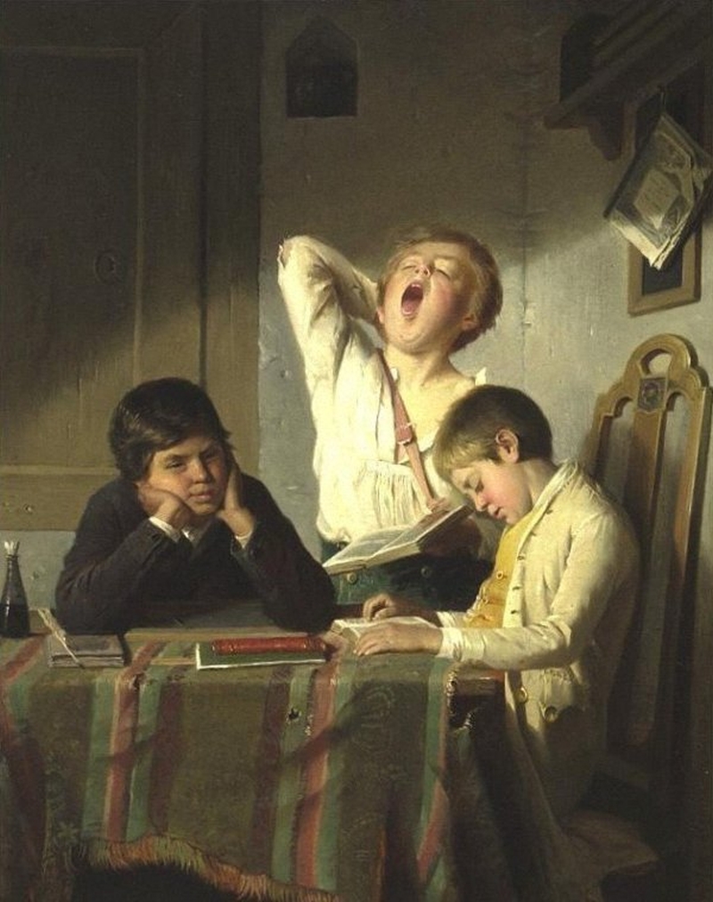 Bored-with-Lessons-August-Heyn-Oil-Painting